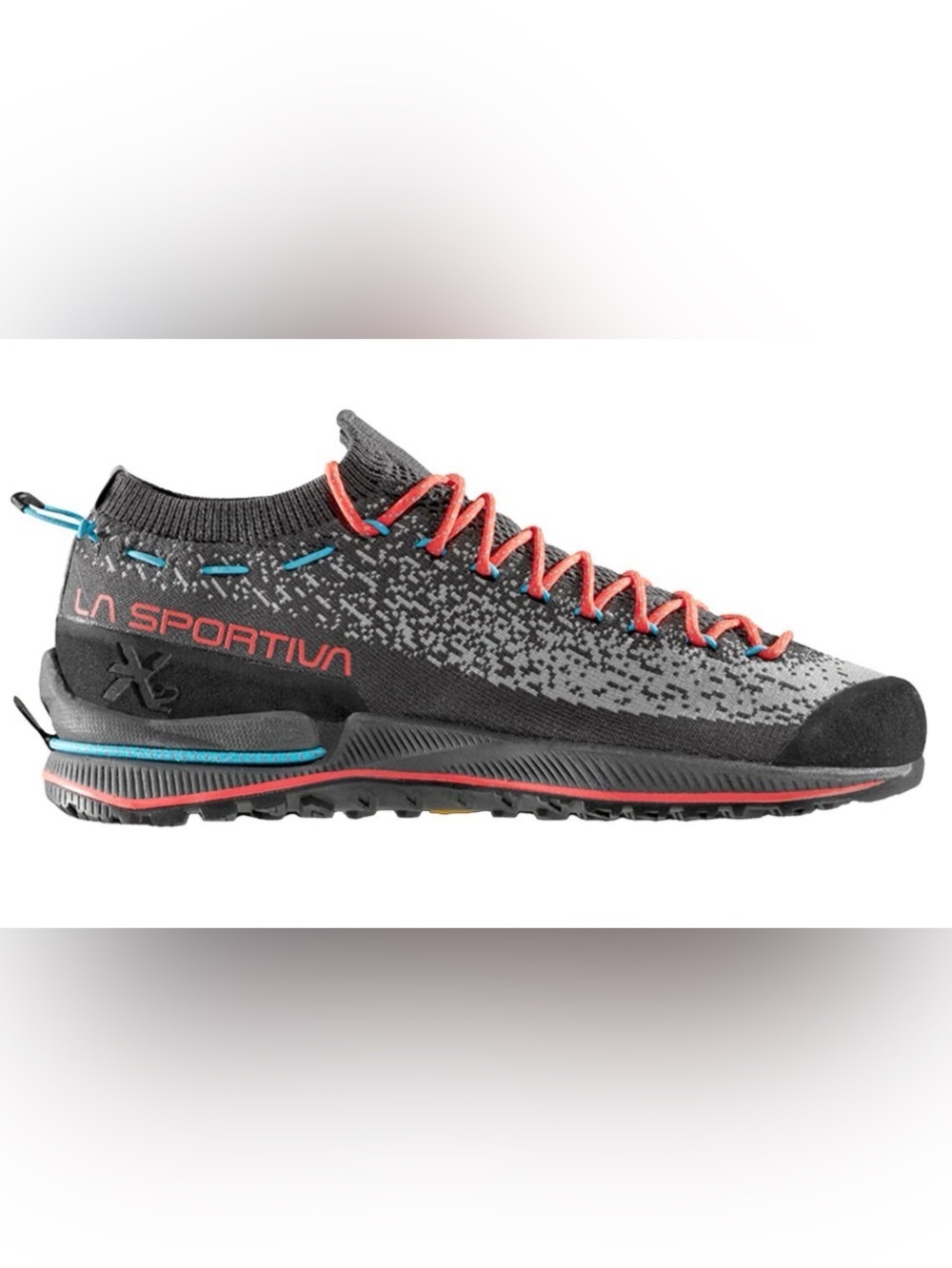 La Sportiva TX2 Evo Approach  Trail Shoe 6.5 37.5 carbon hibiscus
